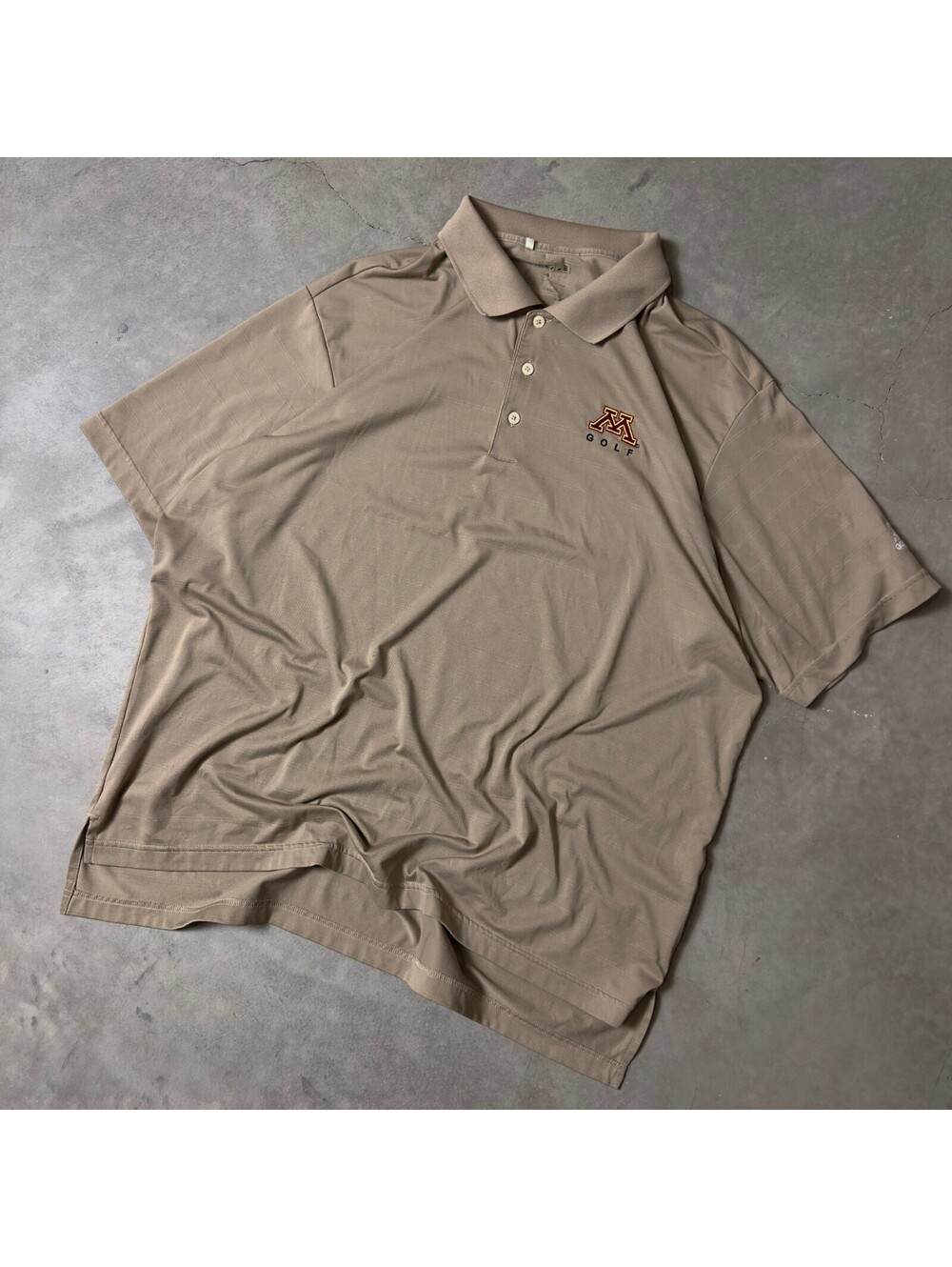 Adidas Golf Polo Shirt Mens XL Tan Minnesota Gophers